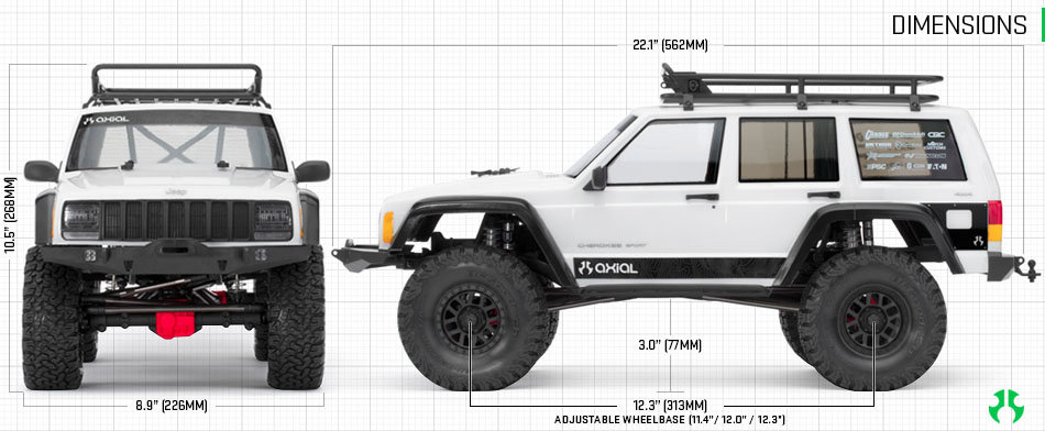 Axial SCX10 II 2000' Jeep Cherokee Kit (AX90046)