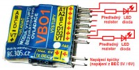 Modul VBO1 - připojení LED diod k výstupům